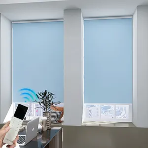 Tabir surya disesuaikan luar ruangan dan dalam ruangan tanpa kabel nuansa jendela listrik bermotor roller blinds