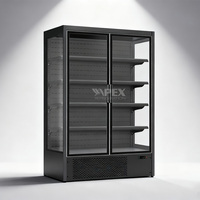 Vitrine réfrigérée ouverte multi-étages à double vitrage pour supermarché