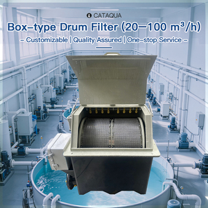 <span class=keywords><strong>Filtre</strong></span> à tambour en maille de nylon compact haute capacité 50m³/h à lavage automatique pour aérateurs d'aquaculture et systèmes RAS - Fabriqué en Chine - Product Image 1