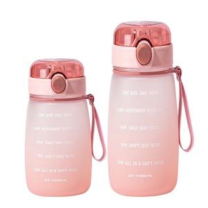660ml Tritan Sport Gradient Plastic Water Bottles Bpa Free Motivational Fitness Sports Water Bottle With Custom Logo