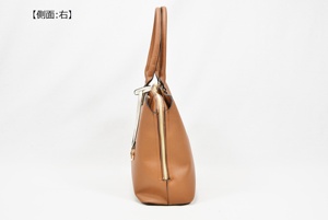 Elegant Durable <b>Synthetic</b> <b>Leather</b> Top Handle Bag Zipper Closure Gold Hardware Detachable Strap Casual Foldable Waterproof Tote - Product Image 3