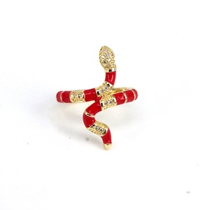 HJ145 Meilleures ventes Bagues <span class=keywords><strong>serpent</strong></span> ouvertes ajustables en émail coloré plaqué or 18K pour femmes, bijoux de déclaration pour le quotidien et les fêtes - Product Image 6