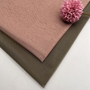 Wholesale Pure Color Organic <b>Fabric</b> Simple Pink Green Translucent Organza Mesh Lace for Women's Dress Spinning - Product Image 6