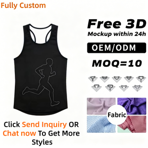 Débardeur de course pour homme 100 % polyester, respirant, à séchage rapide, dos nageur, avec impression personnalisée par sublimation, idéal marathon - Product Image 1