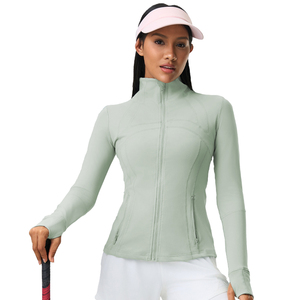 Veste <span class=keywords><strong>de</strong></span> Yoga à Col Montant pour Femme, Coupe Ajustée, Extensible, Vêtement <span class=keywords><strong>de</strong></span> <span class=keywords><strong>Sport</strong></span> et Fitness, Zip Intégral avec Poche Zippée, Manches Longues - Product Image 5