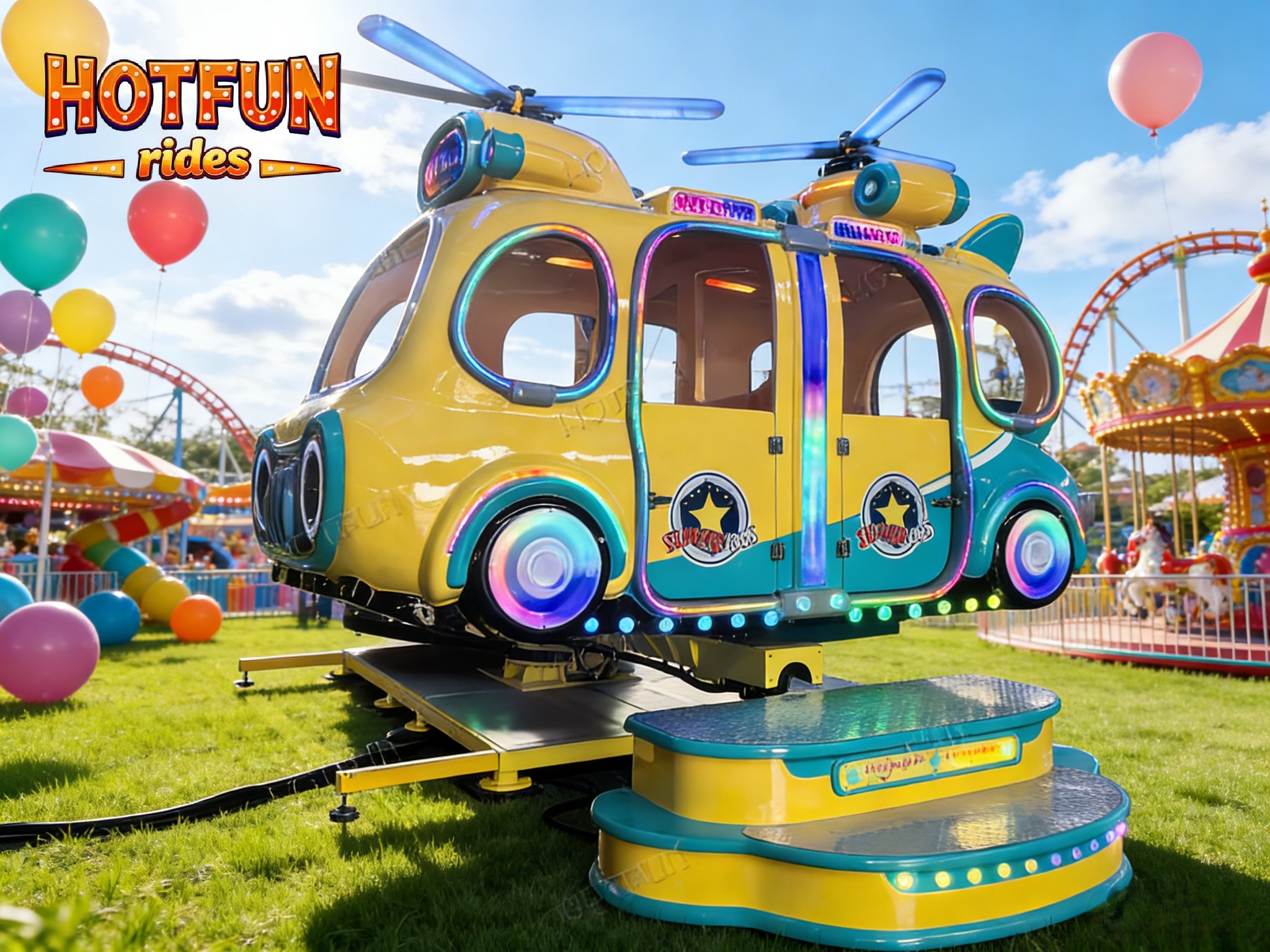 New Arrivals Electric Funfair Amusement Park Rides Equipment 18 Seats Air Bus for Sale