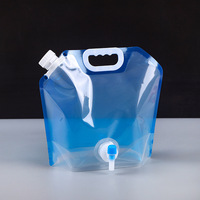 Nouveau produit Sac à eau portable en PE de 10 litres avec valve papillon, bec verseur et robinet