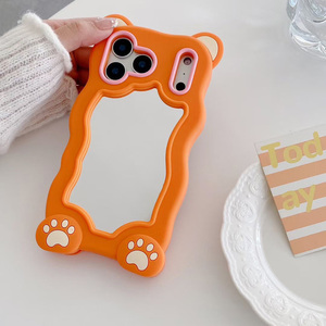 Coque de téléphone portable antichoc avec miroir de maquillage 3D motif oreilles d'ours pour <span class=keywords><strong>iPhone</strong></span> 17 16 15 <span class=keywords><strong>14</strong></span> 13 12 11 <span class=keywords><strong>Pro</strong></span> Max – Coque arrière - Product Image 1