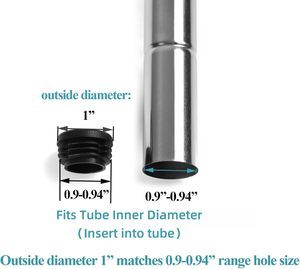 Kit d'embouts ronds noirs en plastique pour tubes, avec glissières de protection pour meubles et patins de <span class=keywords><strong>chaise</strong></span> durables - Product Image 4