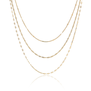 Nuevo collar de acero inoxidable que no se decolora. Las mujeres pueden usarlo con tres capas de cadena sencilla para la clavícula. - Product Image 6