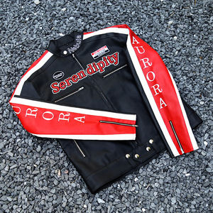 Yujia Custom Heren Oversized Chenille Borduurwerk Honkbal Brievenman Jack Leren Custom Rode Motor Jassen Varsity Jack - Product Image 3