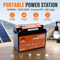 Batterie au plomb-acide portable 12V 55Ah, onduleur 150W, UPS Plug and Play, énergie d'urgence solaire pour la maison et l'extérieur