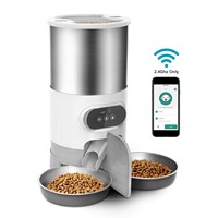 Pengumpan Kucing Otomatis Premium 4.5L Jendela Atas Stainless Steel Pengumpan Hewan Peliharaan Otomatis Mangkuk Pakan Hewan Peliharaan Dengan Dua Mangkuk Anjing Stainless Steel
