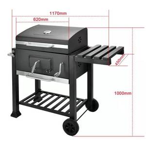 Parrilla de carbono grande Con tapa Extra grande para barbacoa, Parrilla de carbón resistente para exteriores, EN1860 - Product Image 6
