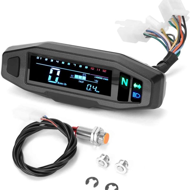 Motorcycle Instruments Mini Universal LCD Digital Electronic Speedometer Fuel Gauge for South American Electric Spare Parts