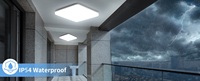 Plafonnier LED moderne IP54 pour salle de bain, alimentation CA, design anti-poussière, température de couleur réglable, CRI élevé 80, métal
