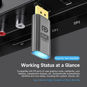 8K 60Hz 4K 120Hz DP <strong>Dummy</strong> Plug Displayport EDID Display Emulator Virtual Display Adapter - Product Image 6