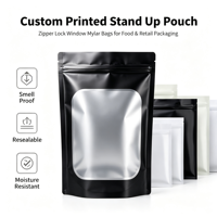 Sachets d'emballage personnalisés en Mylar transparent multi-tailles 3,5g 7g 14g 28g – Sacs en plastique pour fleurs séchées, bonbons, tabac, biscuits