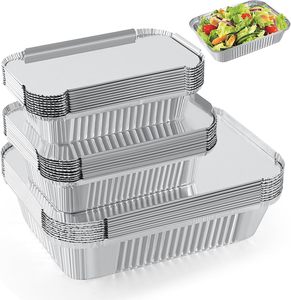 Oferta Especial: Contenedor de Aluminio de 300 ml (10 oz) para Alimentos, Desechable, Apto para Microondas, con Tapa, para Comida para Llevar - Product Image 1