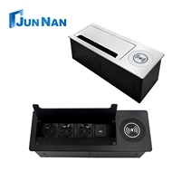 Enchufe de Corriente Oculto para Escritorio, Tapa Abatible para Mesa de Conferencias, Enchufe con Carga Inalámbrica y USB