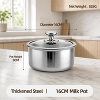 Ensemble de casseroles et poêles écologiques en acier inoxydable 316 de qualité alimentaire, durables, compatibles induction, avec couvercles en verre trempé
