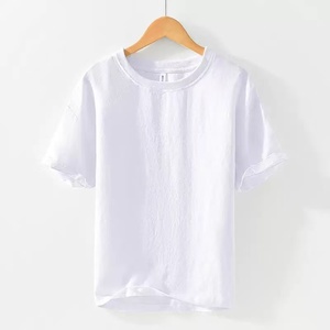 M-3XL100% Linen China Factory Top Quality Custom Logo Mens Blank Comfortable Fabric Loose Fit <strong>Work</strong> Out Casual Daily Plain <strong>Tshirt</strong> - Product Image 3
