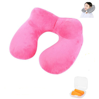 Oreiller de voyage ergonomique portable à mémoire de forme-Support pneumatique gonflable pour l'avion, le bureau et le repos du cou pour un confort optimal