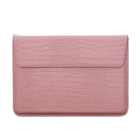 Étui pour ordinateur portable en cuir à motif crocodile PU, logo personnalisé, housse de protection, plusieurs couleurs, fermeture magnétique, sacs pour ordinateur portable de 13 pouces