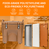 Conteneur isotherme pour aliments de 40 L avec doublure intérieure en acier inoxydable, porte-aliments rotomoulé pour usage commercial et traiteur