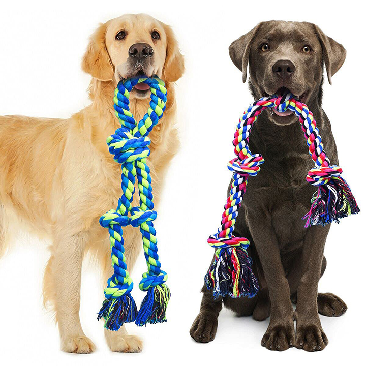 Wholesale Bite resistant dog rope toy Pet interactive knot design Dog ...