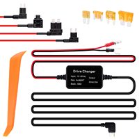 Kit de câblage pour caméra embarquée USB C 12V-30V vers 5V 2.5A Chargeur de caméra embarquée Alimentation avec 4 fusibles de voiture 16amg Ruban de fusible 5B