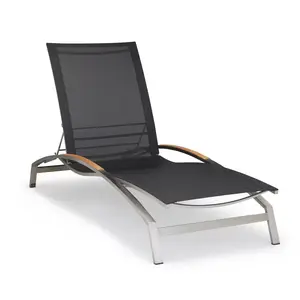 Stackable Stainless Steel Commercial Garden Chaise Sun Loungers Beach Pool Loungers