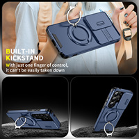 Coque de protection magnétique rotative JUNBO avec béquille et cache-objectif coulissant pour iPhone 18 17 16 15 Pro Max, protection intégrale