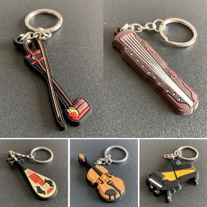 10 Llaveros de Instrumentos Musicales: Guitarra, Ukelele, Piano, Violín - Colgante Vintage para Llaves de Coche y Decoración - Product Image 3
