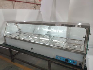 Soupe électrique commerciale en acier inoxydable de qualité alimentaire GN1/1 <span class=keywords><strong>6</strong></span> casseroles piscine Bain Marie avec chauffe-eau - Product Image 5