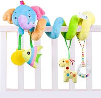 Jouets de siège de voiture personnalisés, accessoires de jouets de barre de poussette en peluche en spirale d'activité de bébé, jouets de berceau avec cloche pour garçon ou fille