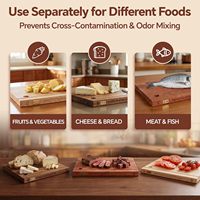 Ensemble de planches à découper OEM en forme de livre avec support, 3 pièces, en bois d'acacia, d'ébène et de caoutchouc, pour la décoration de cuisine