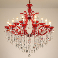 Lustre moderne européen à économie d'énergie, luxueux, en cristal K9 transparent, en forme de goutte d'eau, pour hôtel, mariage, lampe décorative de plafond