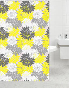 Cortina de ducha con 12 ganchos, visillo de ducha lavable, impermeable, Floral, hoja natural botánica - Product Image 2