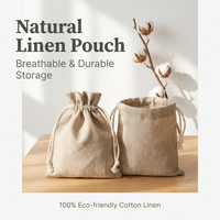 Pochette en lin avec cordon de serrage OEM/ODM, petit sac en tissu naturel avec cordon de serrage pour bijoux, cadeaux, rangement multi-usages, emballage