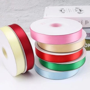 Pita Satin Lebar 2.5cm 100% Poliester Ramah Lingkungan Tenun Warna Solid Pembungkus Kado Dekorasi Kue Pernikahan Kerajinan Pita Buatan Tangan - Product Image 3