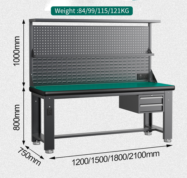 Youren Heavy Duty Thickened Cold Rolled Steel 50mm Anti-Static Workbench Workstation Table Adjustable Partition OEM Customizable