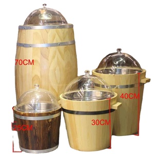 بيع بالجملة برميل معدني عالي الجودة بالداخل مع دلو ثلج خشبي - Product Image 1