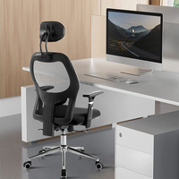 Chaise de bureau avec appui-tête en maille ergonomique à dossier haut confortable et réglable pour le personnel de direction