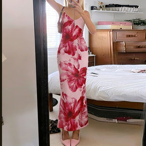 Vestido Maxi Elegante de Verano 2026 sin Mangas con Tirantes Finos, Cintura Natural y Ecológico, Largo hasta el Suelo - Product Image 5