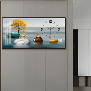 Reloj de Pared Decorativo Moderno, Reloj de Pintura de Porcelana de Cristal, Reloj Tridimensional de Diamantes para Restaurante o Dormitorio, Estilo Nórdico - Product Image 2