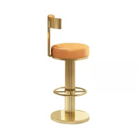 Chaise de bar pivotante et réglable en hauteur, style postmoderne de luxe léger, avec base en acier inoxydable et assise en cuir blanc, garantie 2 ans