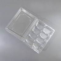 Boîte alimentaire rectangulaire transparente jetable en PET pour raviolis, emballage extérieur Calmshell, contenants pour sandwichs, pizzas, chewing-gums, nouilles