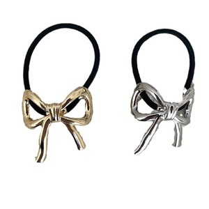 Lazo para el pelo metálico de aleación, dorado y plateado, de alta elasticidad, tocado informal, verano 2024 - Product Image 5