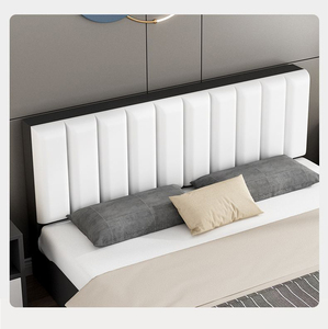 Cama Individual, Matrimonial, Queen Size y King Size 2023, de Cuero Sintético y Madera Maciza, Económica, Elegante y Suave, con Colchón, para Hotel, Alquiler o Apartamento - Product Image 6